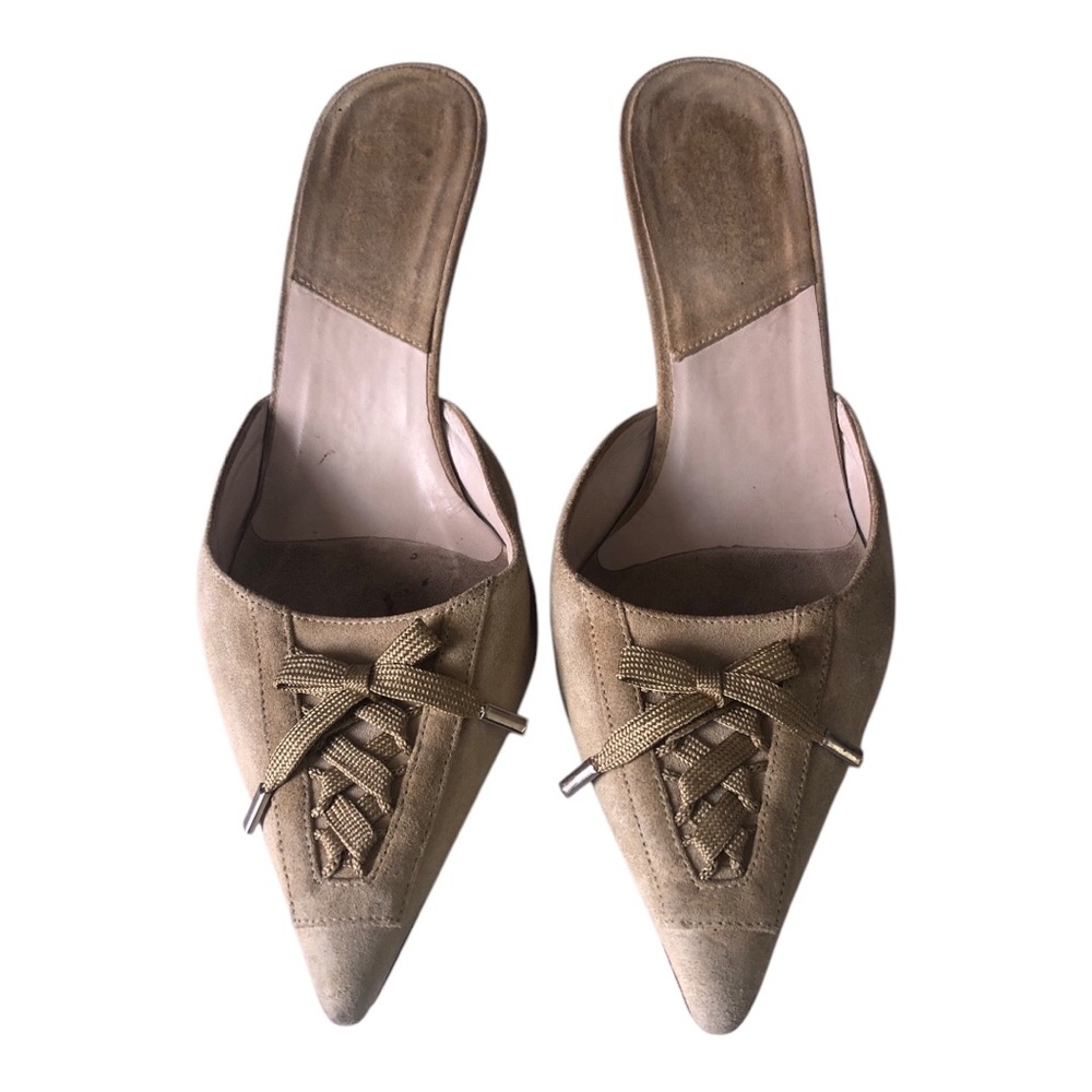 Christian Dior Kitten Heel Tan Women's Mules